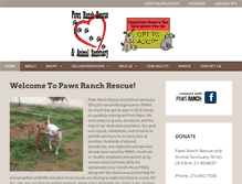 Tablet Screenshot of pawsranchrescue.org